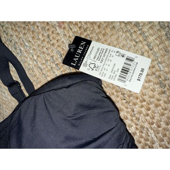 Lauren Ralph Lauren Plus Size Tummy-Control Twist Shirred Underwire One-Piece Sw - Picture 4 of 5